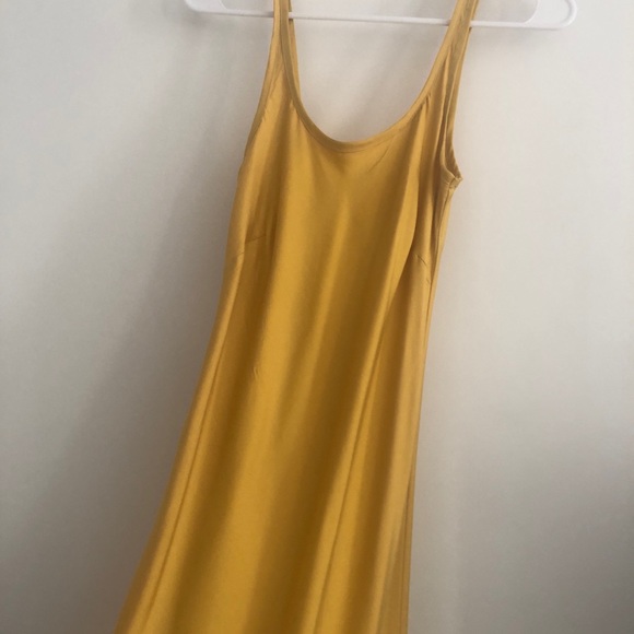 Yellow Mustard Satin Effect Maxi Dress - Picture 14 of 16
